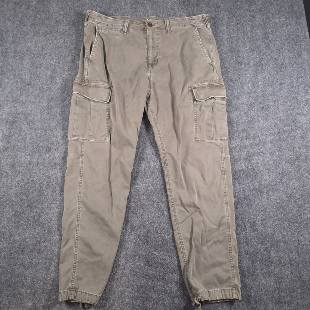 American Eagle Slim Lived-In Cargo Pants Mens 36x28* Khaki Flex Stretch READ